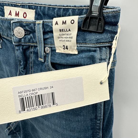 AMO NWT Bella Slight Boot Crop Denim Jean in Crush // 00 - Picture 10 of 15